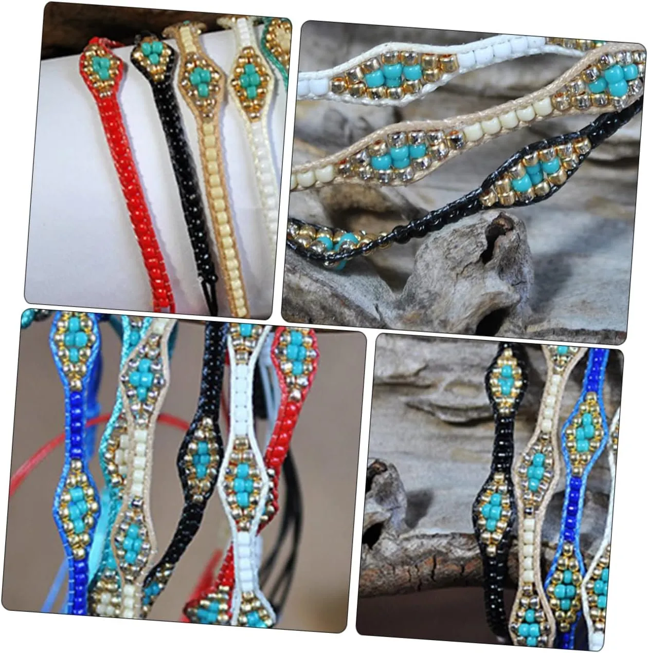 1 PC Colorful Bead Bracelet Stackable Bracelet Colorful Chain Braided Rope Bracelet Bohemian Hand