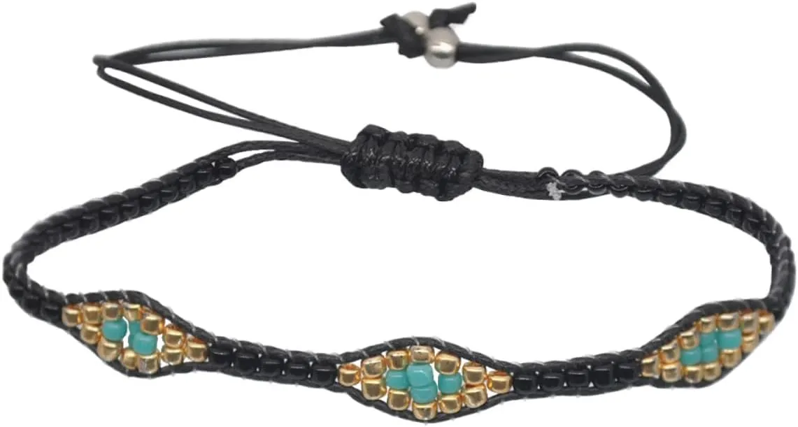 1 PC Colorful Bead Bracelet Stackable Bracelet Colorful Chain Braided Rope Bracelet Bohemian Hand