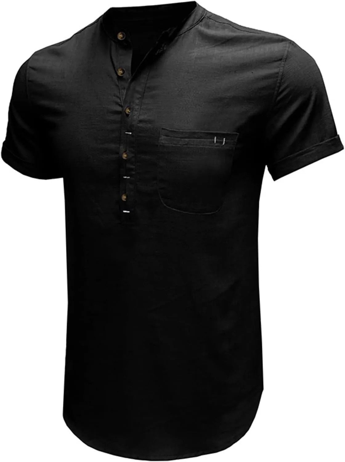 100 Percent Cotton Linen Shirts for Men Long Sleeve Long Sleeve Button Down Shirt Men Lightweight Relaxed Fit