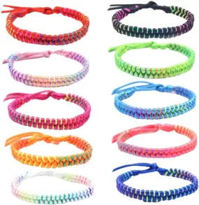 10Pcs Hand Woven Mixed Color Bracelet for Men and Women Stylish Thread Wrist Chains present for Birthdays Valentine Day Graduations and More