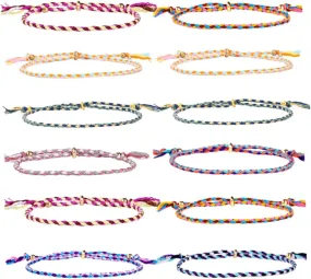 12 Pcs Adjustable Bracelet with Decorative Beads for Men and Women Elegant Hand Chain for present Giving and Special Occasions Mixed Colors