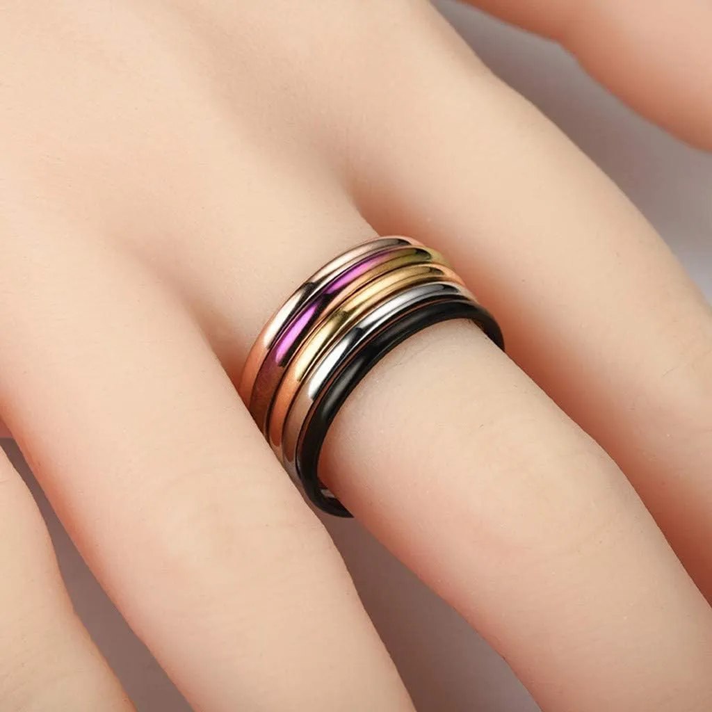 1mm Stainless Steel Stacking Rings for Women | Thin Gold Plain Band Rings | Thumb Pinky Midi Rings | Comfort Fit