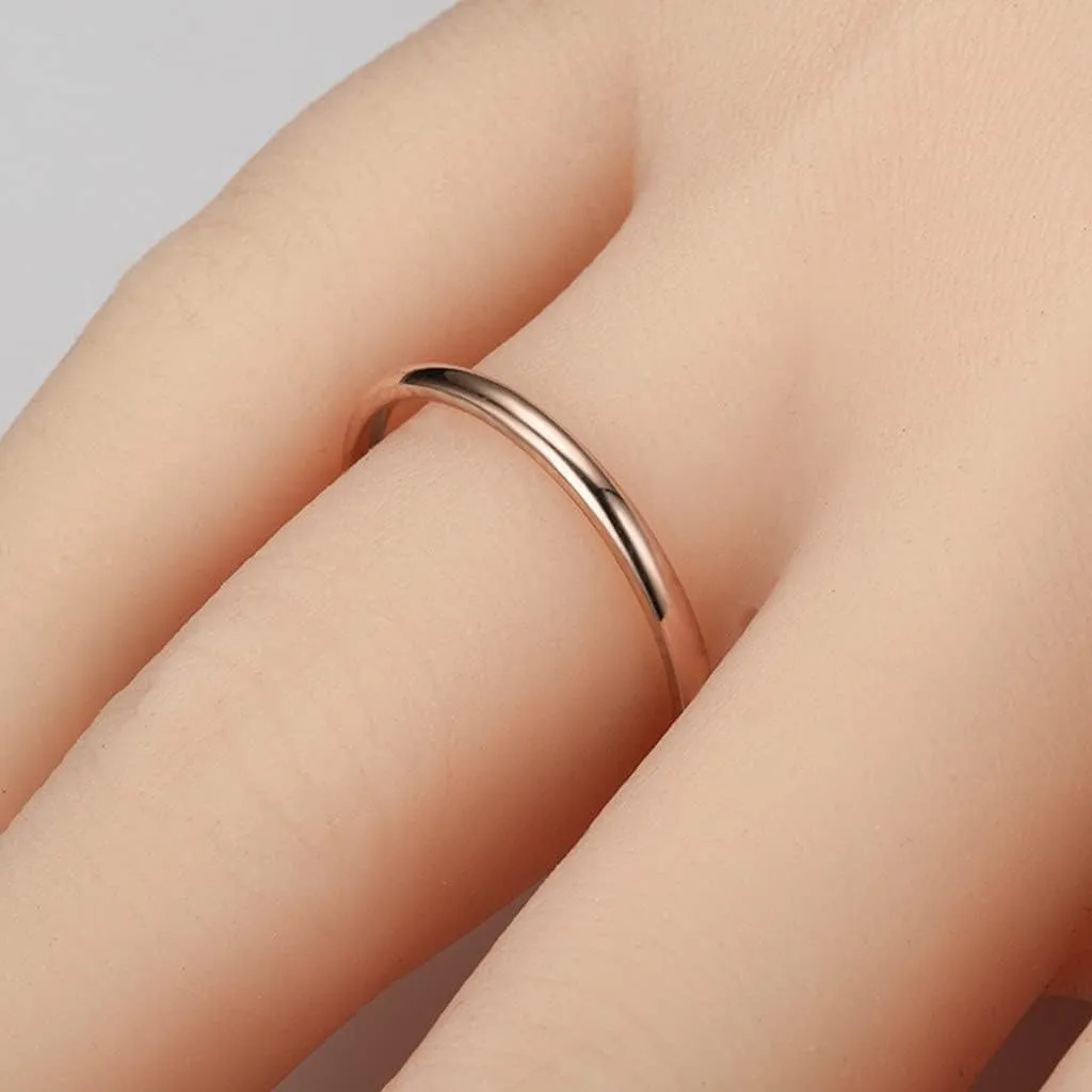 1mm Stainless Steel Stacking Rings for Women | Thin Gold Plain Band Rings | Thumb Pinky Midi Rings | Comfort Fit