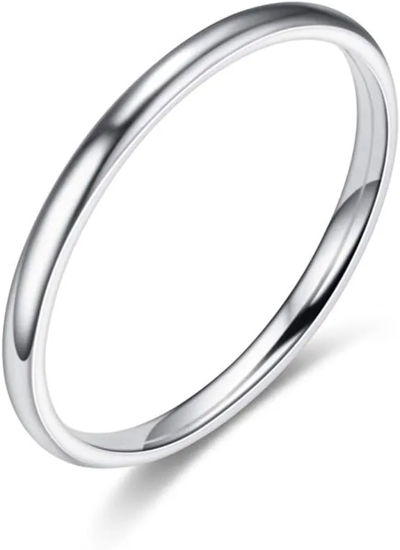1mm Stainless Steel Stacking Rings for Women | Thin Gold Plain Band Rings | Thumb Pinky Midi Rings | Comfort Fit