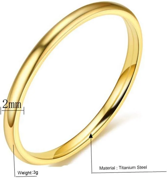 1mm Stainless Steel Women Rings Thin Plain Band Stacking Midi Ring for Women Thumb Pinky Midi Rings Comfort Fit
