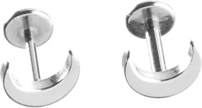 20G Implant Grade Titanium Crescent Moon Labret Stud Threadless Flatback Tragus Earring Cartilage Stud Conch Push In Stud for Women and Men Hypoallergenic Minimalist Earrings