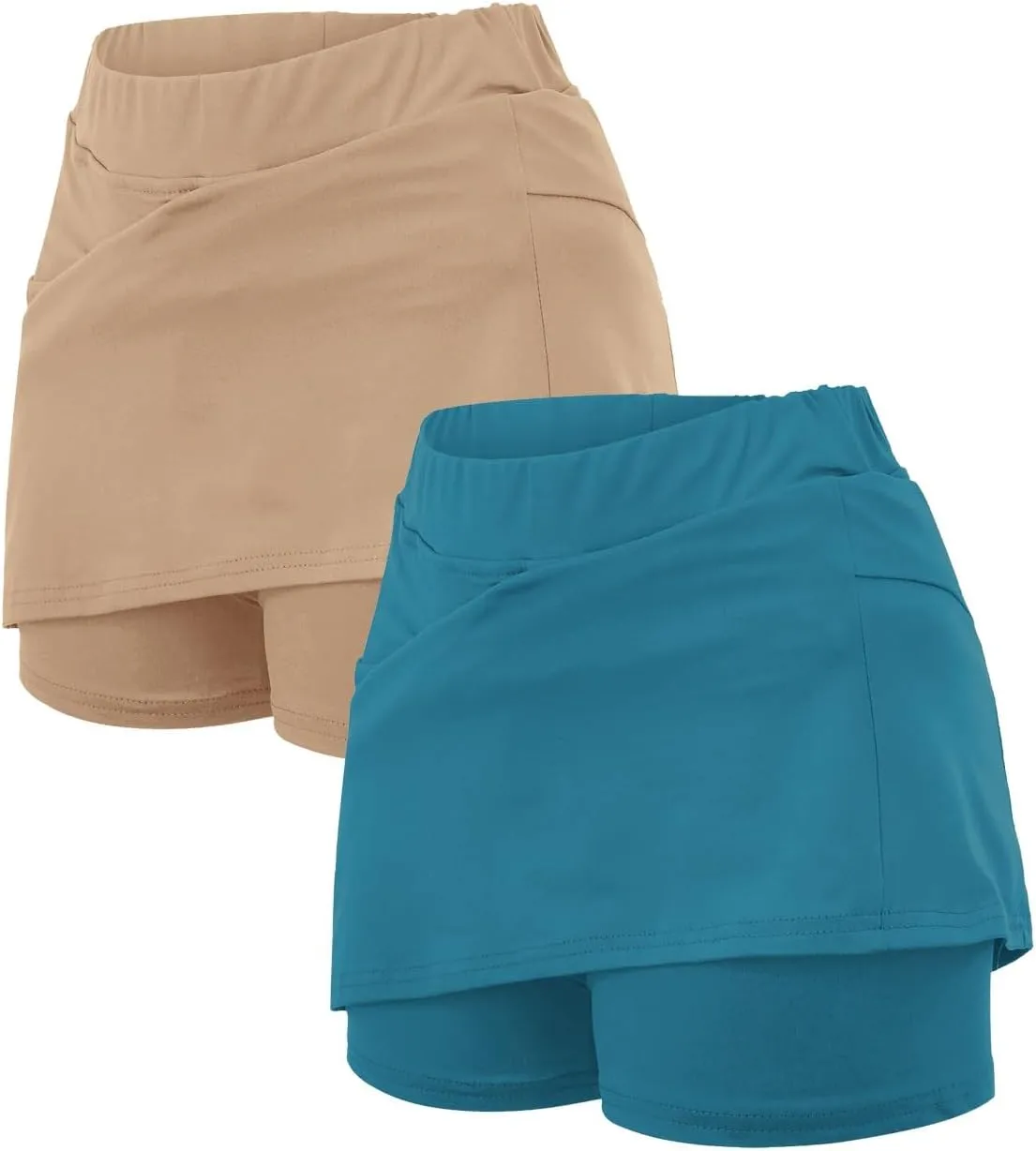 2PC Skorts for Women with Pockets High Waist Tummy Control Skirt Sports Lightweight Fashion Soft Yoga Mini Oufits