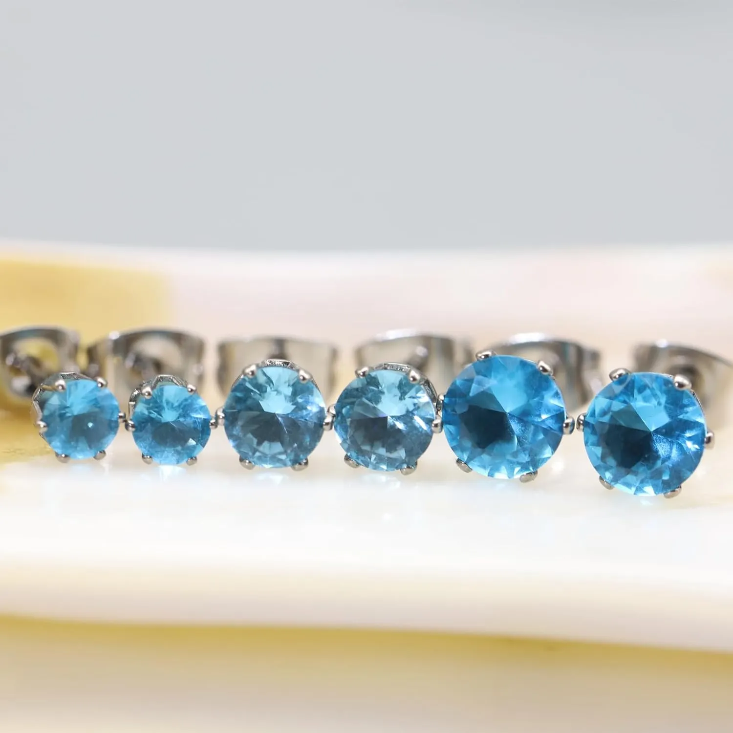 3 Pairs Titanium Earrings 4,5,6 mm Cubic Zirconia Earrings Studs Nickel Free Hypoallergenic Studs Earrings for Women