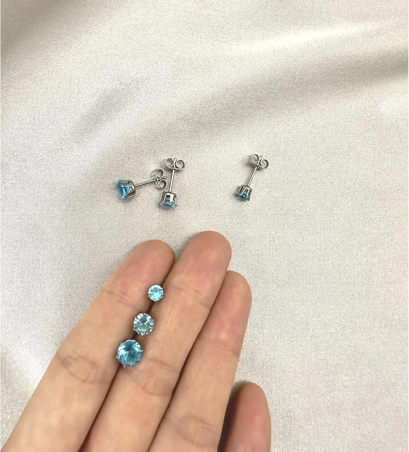 3 Pairs Titanium Earrings 4,5,6 mm Cubic Zirconia Earrings Studs Nickel Free Hypoallergenic Studs Earrings for Women