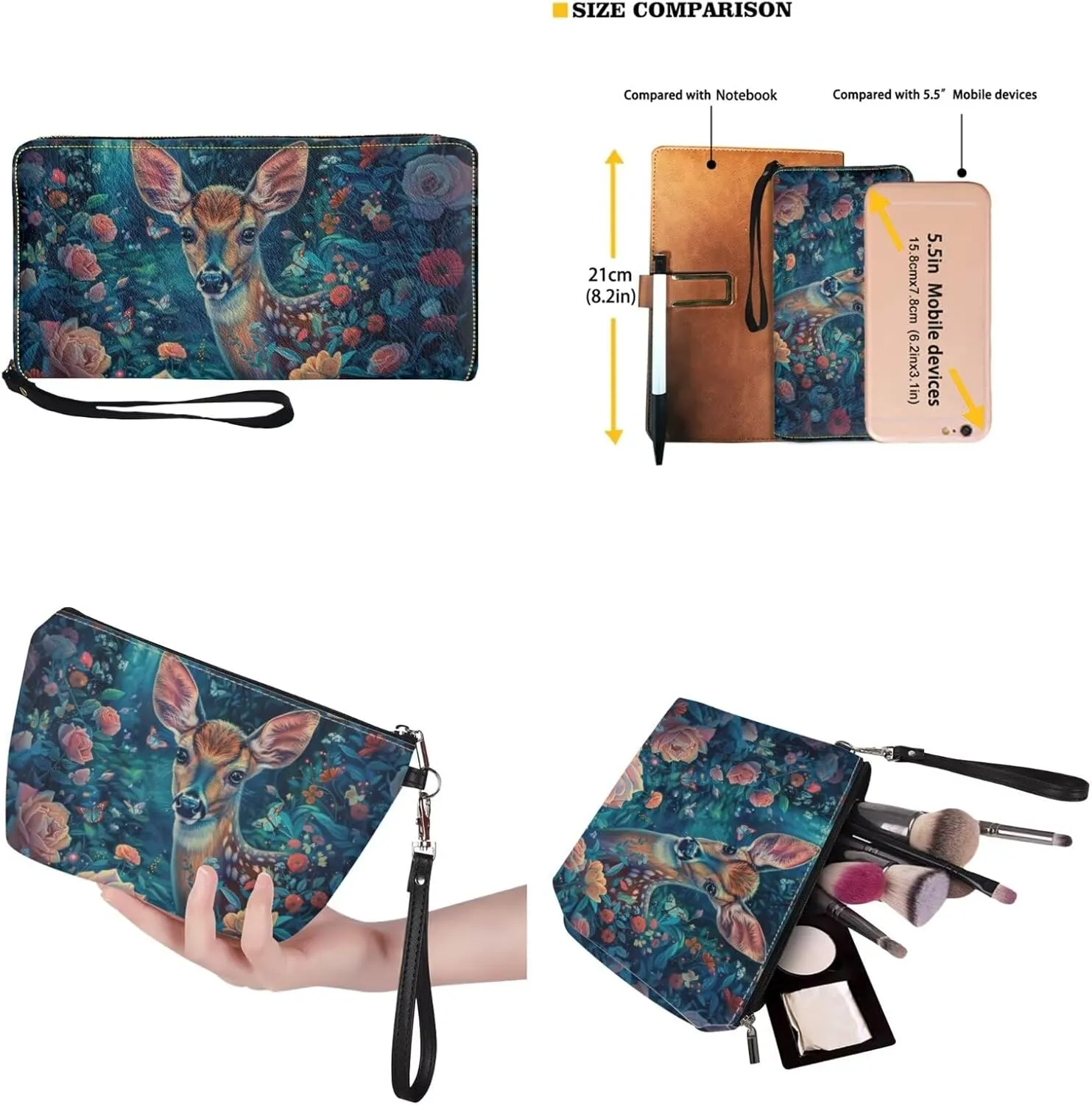3 PCS Womens Handbag with Matching Wallet, Top Handle Purse with PU Clutch Wallet Purse Cosmetic Case