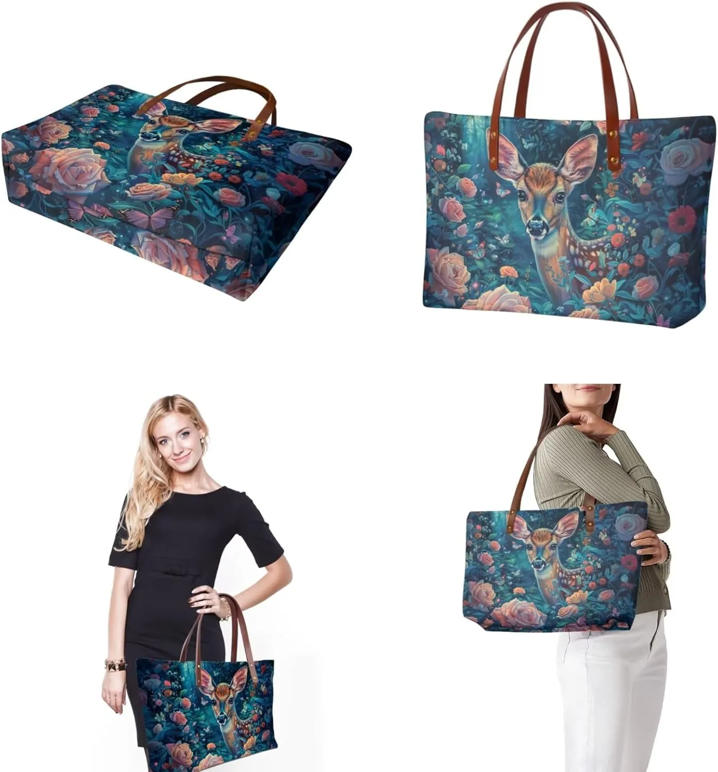 3 PCS Womens Handbag with Matching Wallet, Top Handle Purse with PU Clutch Wallet Purse Cosmetic Case