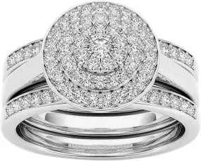 3Pcs Women Round Rings Set Inlaid Zircon Wedding Rings for Women Luxury Engagement Ring Jewelry Wedding Ring