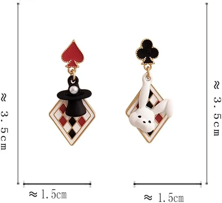 925 Silver Post Earrings For Women Personalized Stud Earrings Anime Asymmetrical Enamel Pendant Earrings
