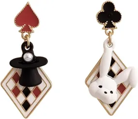 925 Silver Post Earrings For Women Personalized Stud Earrings Anime Asymmetrical Enamel Pendant Earrings