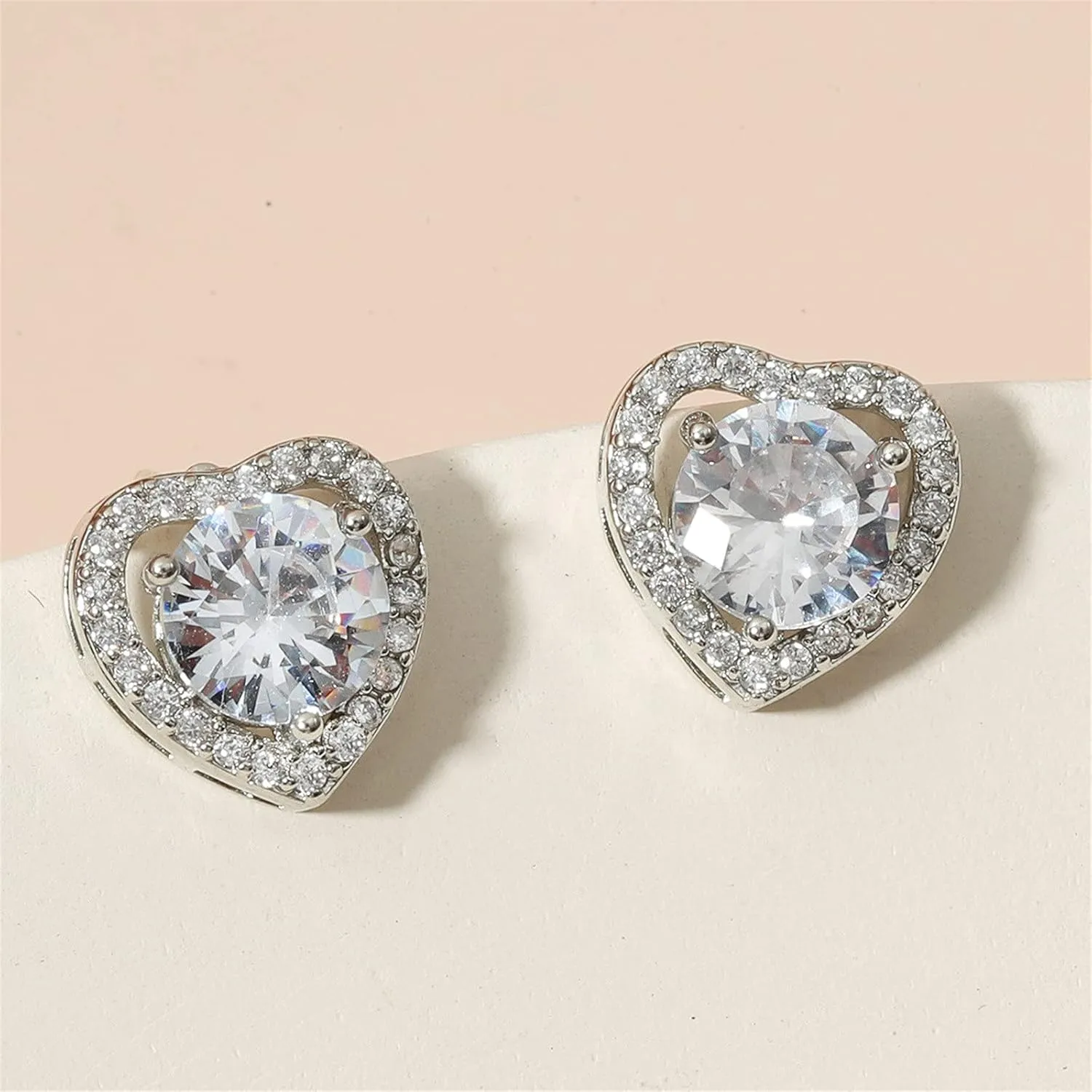 925 Sterling Silver Earrings for Women,Gold Plated CZ Stud Earrings Valentine's Day Mother's Day jewelry Gifts for Mom Wife