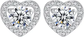 925 Sterling Silver Earrings for Women,Gold Plated CZ Stud Earrings Valentine's Day Mother's Day jewelry Gifts for Mom Wife