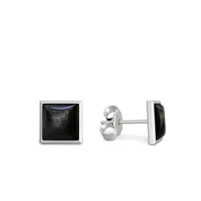 925 Sterling Silver Onyx Studs Earrings for Women - Square Stud Earrings - Sterling Silver Earrings Studs - July Birthstone Earrings - Everyday Earrings - Dainty Earrings for Women