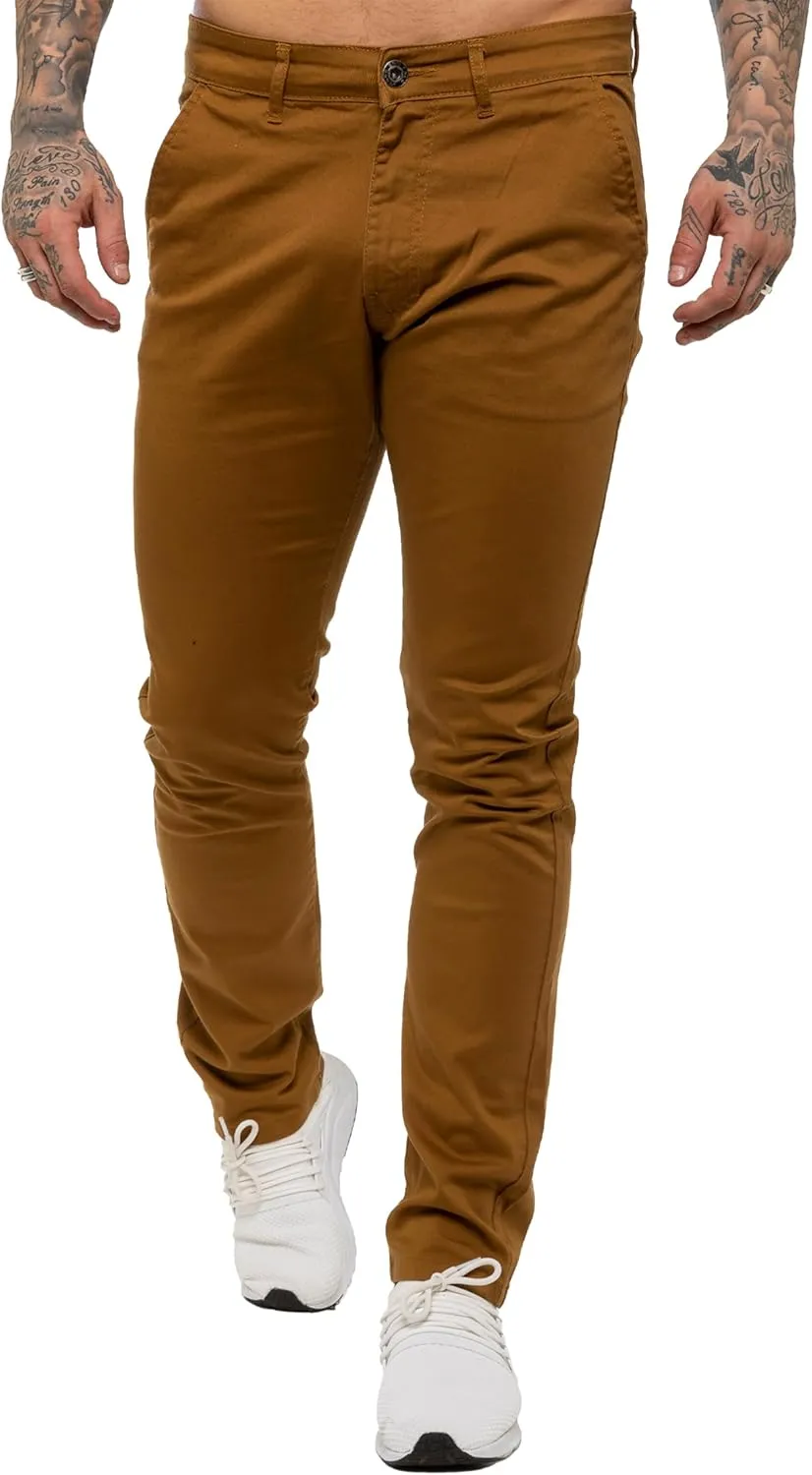 989Z ENZO Mens Slim Fit Stretch Chino Jeans Casual Cotton Trousers Pants