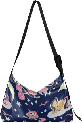 Baby Owls Pattern Hobo Crossbody Bags for Women Leather Large Shoulder Bag Cross Body Trendy Womens Tote Bags Handbag for Travel Shopping