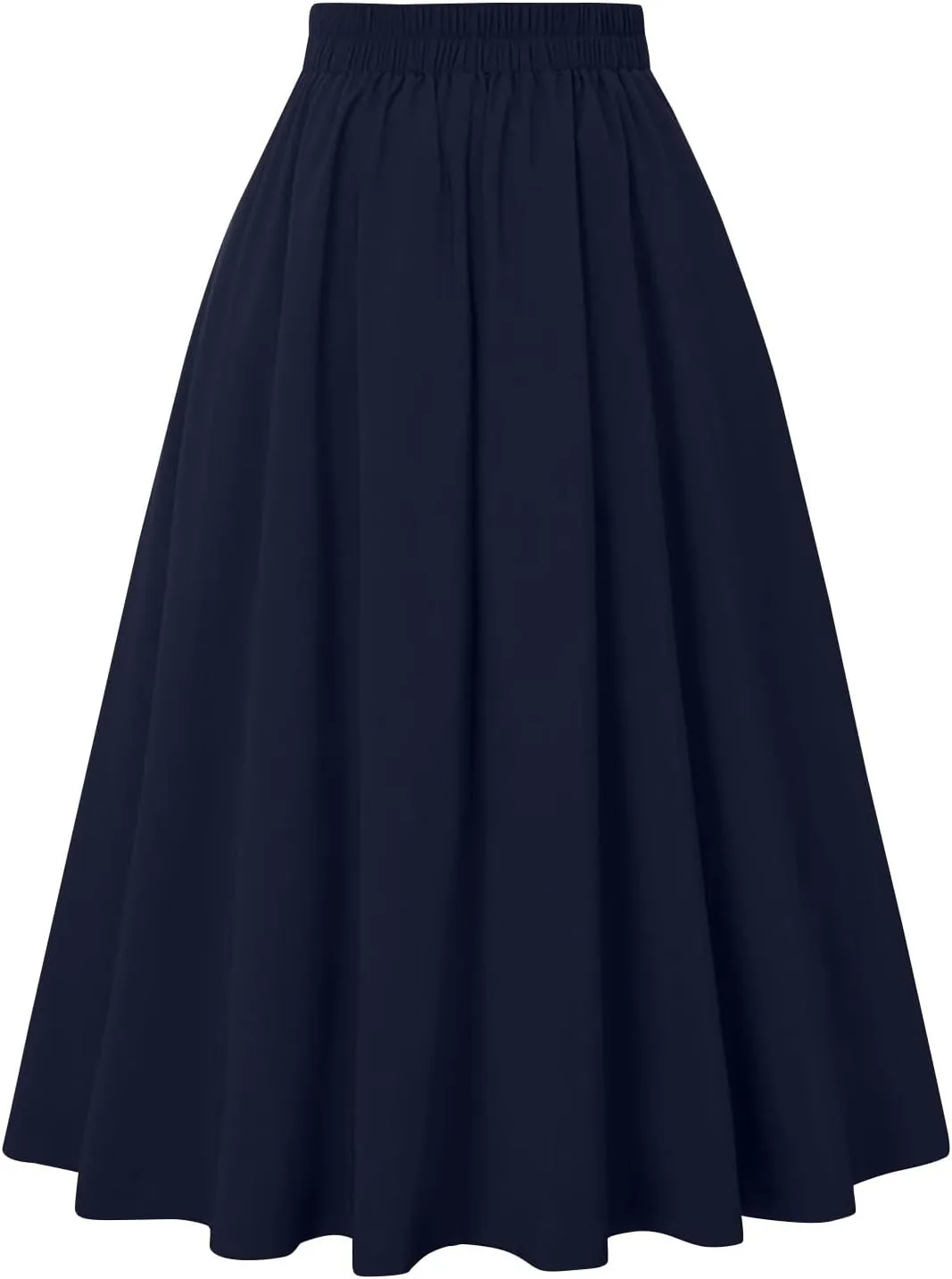 BAXLIMEK Pleated Skirts for Women,2025 Spring Summer Elegant Button High Waist A-Line Midi Skirts,Flowy Swing Boho Skirts