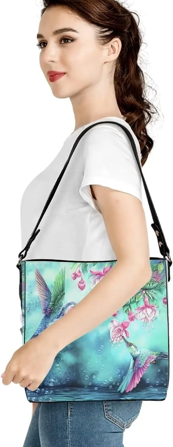 Belidome Womens Shoulder Bucket Handbag Corssbody Bags with Long Strap Pockets PU Leather Big Purses
