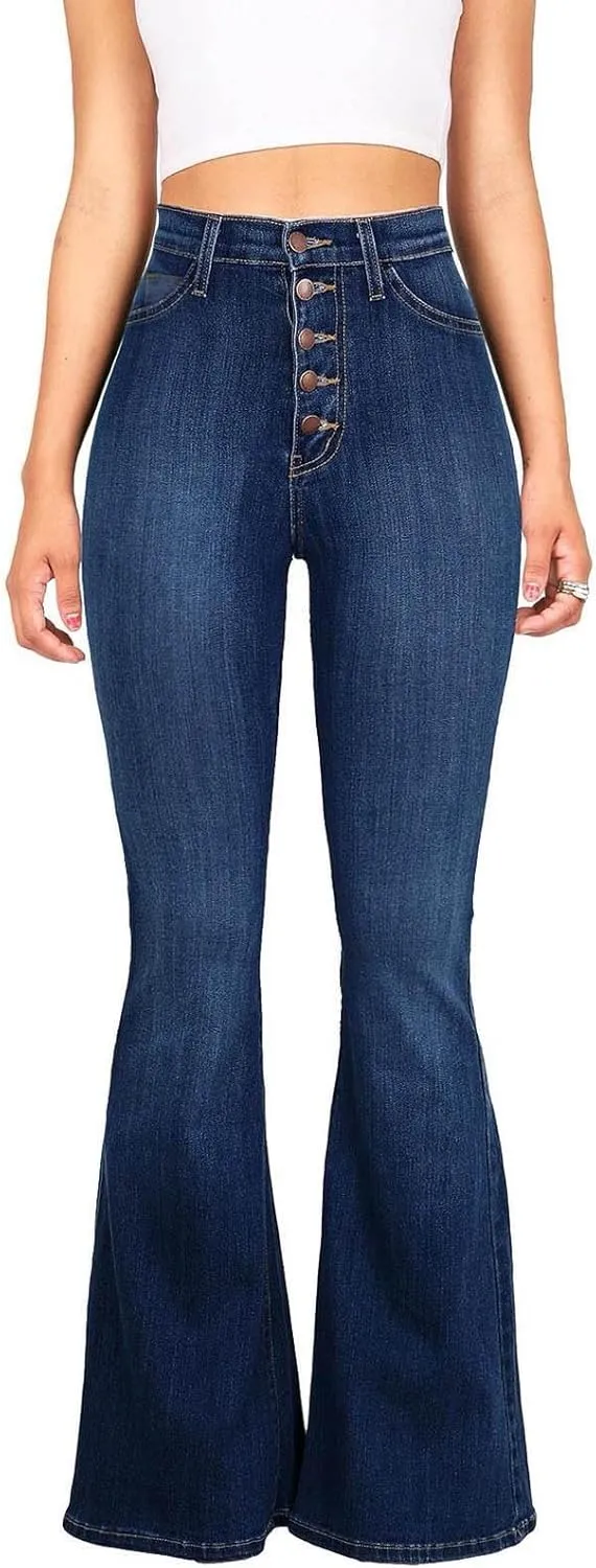 Bell Bottom Jeans Womens 2025 High Waisted Flare Jeans with Classic Wide Leg Denim Pants Stretch Bootcut Jeans