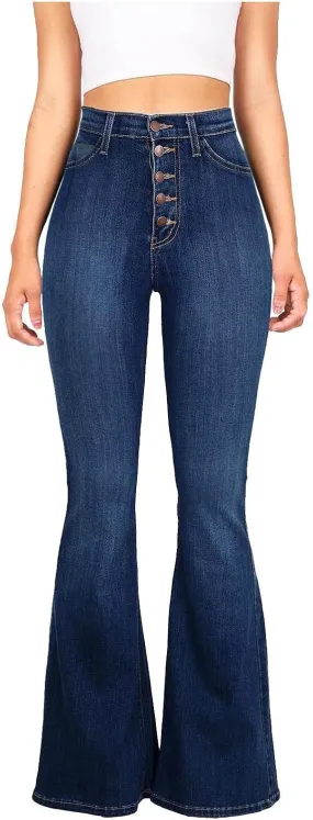 Bell Bottom Jeans Womens 2025 High Waisted Flare Jeans with Classic Wide Leg Denim Pants Stretch Bootcut Jeans