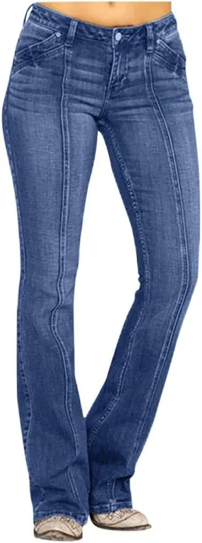 Bell Bottom Jeans Womens 2025 High Waisted Flare Jeans with Classic Wide Leg Denim Pants Stretch Bootcut Jeans