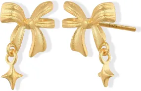 Bow Earrings 925 Sterling Silver Stud Earrings Dainty Small Bowknot Earrings