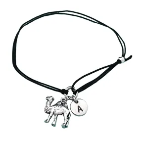 Camel cord bracelet, camel charm bracelet, adjustable bracelet, charm bracelet, personalized bracelet, initial bracelet, monogram