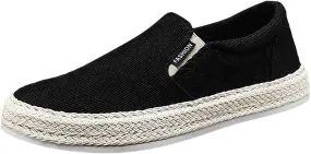 Canvas Men's Shoes Summer Thin Breathable Casual Flat No Laces Linen Casual Mens Leather Shoes