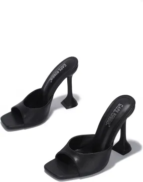 Cape Robbin Lithe Sexy High Heels for Women, Square Open Toe Shoes Heels