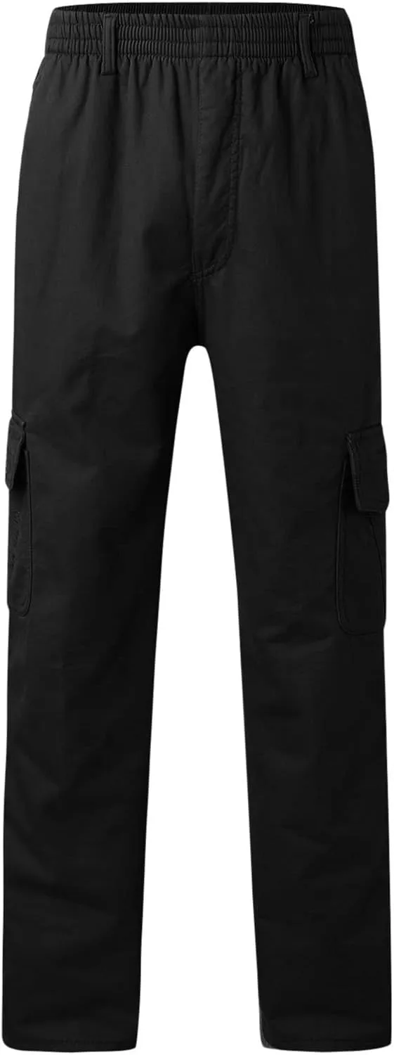 Cargo Pants for Men Relaxed Fit Casual Joggers with Pockets Mens Pants Classic Fit Pocket Cargo Pants for Men Twill