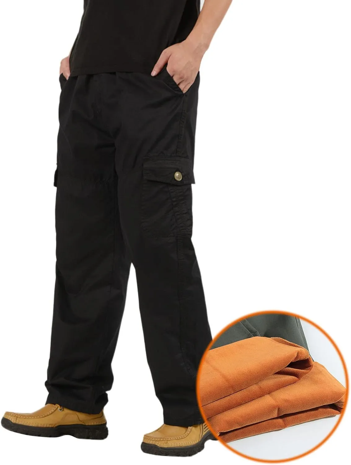 Cargo Pants for Men Relaxed Fit Casual Joggers with Pockets Mens Pants Classic Fit Pocket Cargo Pants for Men Twill