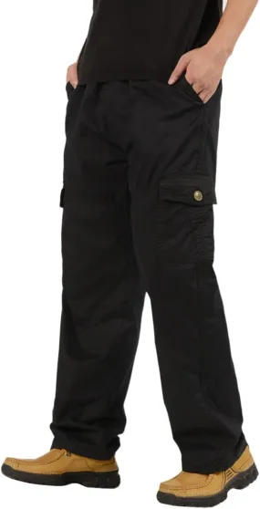 Cargo Pants for Men Relaxed Fit Casual Joggers with Pockets Mens Pants Classic Fit Pocket Cargo Pants for Men Twill