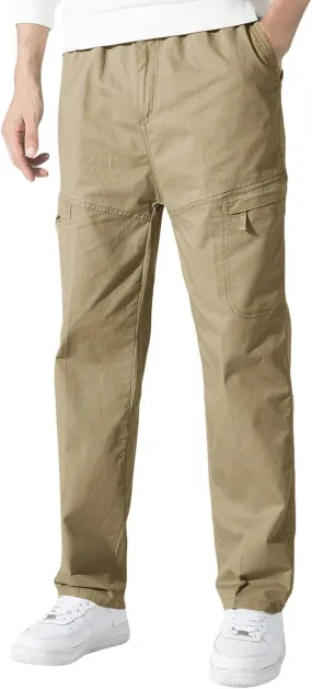 Cargo Pants for Men Relaxed Fit Jogger Pants Men's Workout Sweatpants Zip Pocket Men's Sweatpants with Zipper Pockets