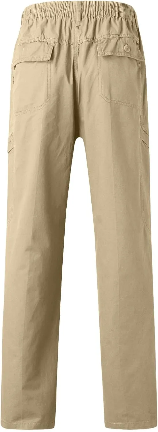 Cargo Pants for Men Relaxed Fit Jogger Pants Men's Workout Sweatpants Zip Pocket Men's Sweatpants with Zipper Pockets