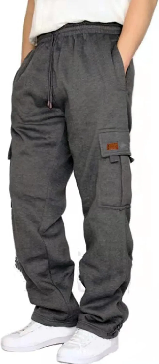 Cargo Pants for Men Relaxed Fit Pants Cargo Pants Fashion Baggy Pants Drawstring Trousers Baggy with Pockets