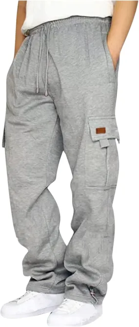 Cargo Pants for Men Relaxed Fit Pants Cargo Pants Fashion Baggy Pants Drawstring Trousers Baggy with Pockets