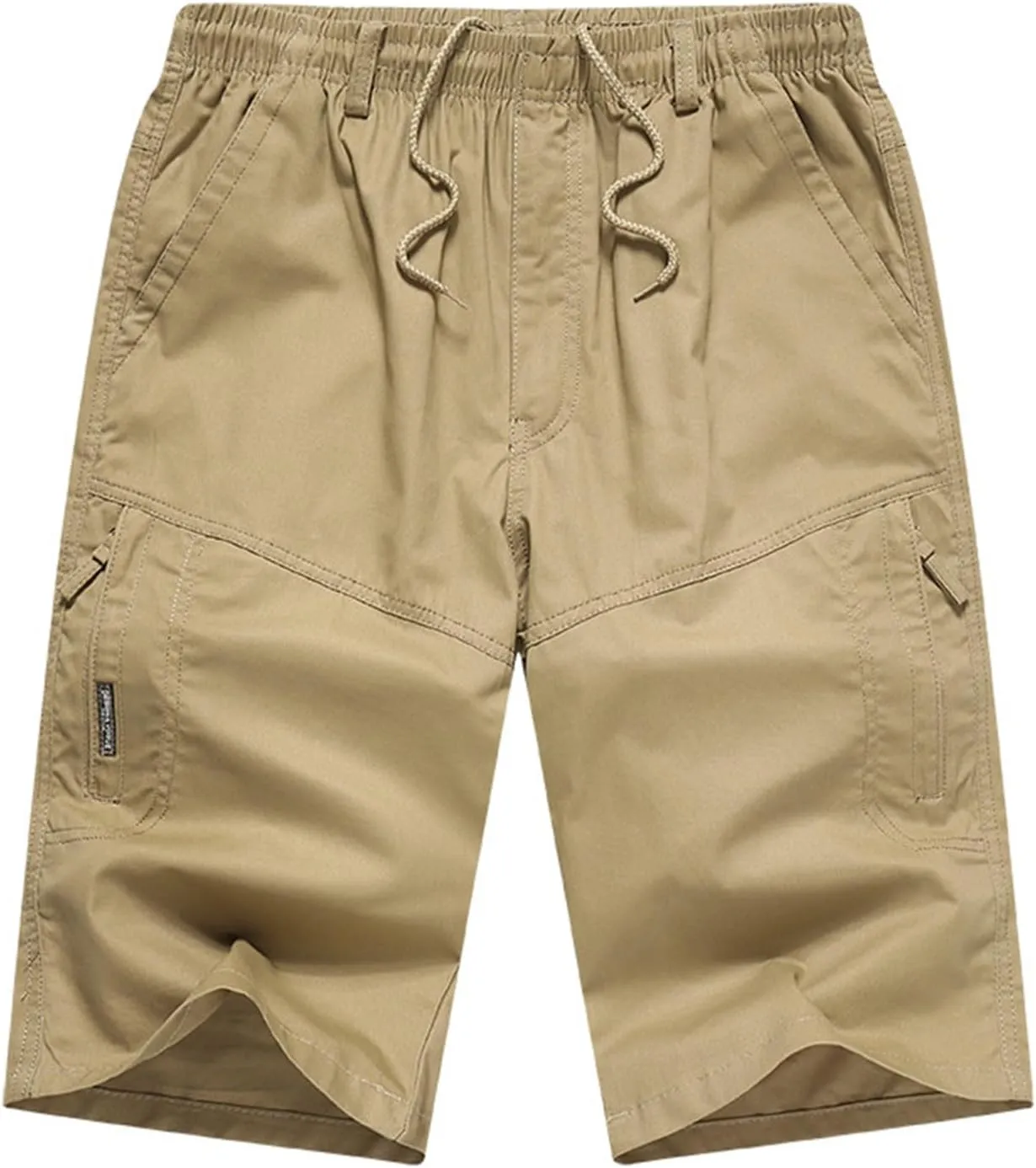 Cargo Shorts for Men Classic Fit Drawstring Cotton Shorts Solid Athletic Shorts Casual Outdoor Work Golf Shorts
