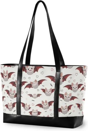 Cartoon Vampire Bat Light Brown Portable womens laptop tote bag with zipper for nurse work with tablet bolso para laptop