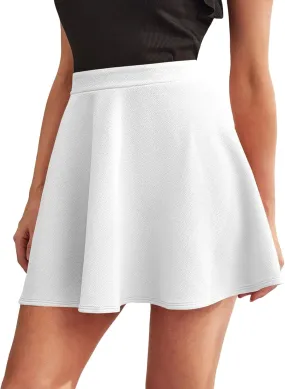 Casual Mini Skirts for Women Summer Elastic High Waisted Skort Lightweight Ruffle Hem Flared Skater Short Skirt 2025