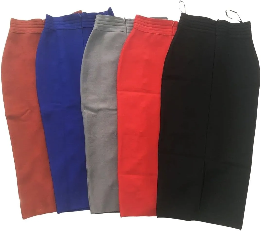 CHARTOU Women Long Bodycon Skirt Pencil Skirt High Waisted Button Zipper Midi Packaged Hip Skinny Skirt