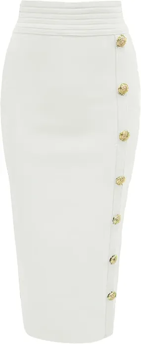 CHARTOU Women Long Bodycon Skirt Pencil Skirt High Waisted Button Zipper Midi Packaged Hip Skinny Skirt