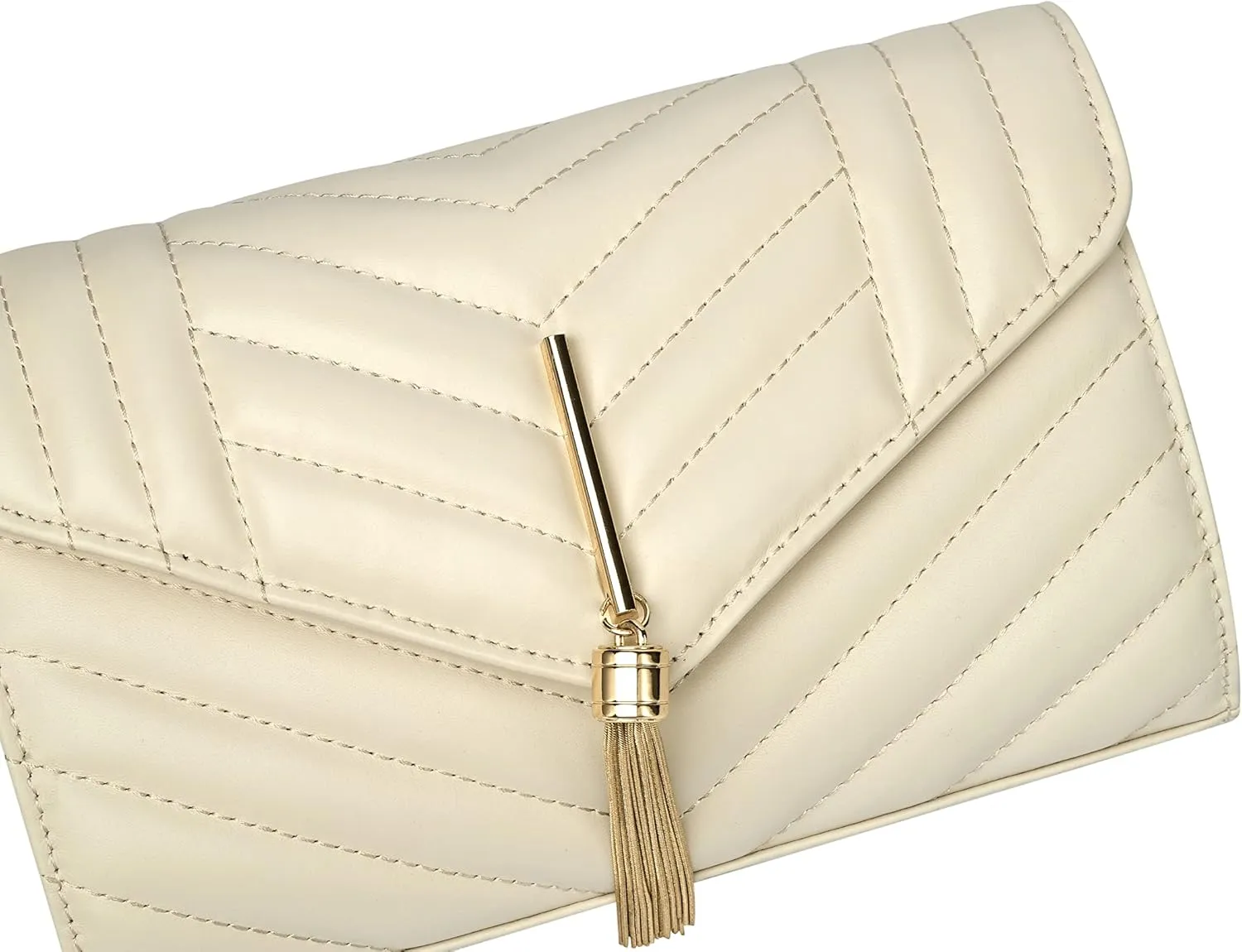 Chrysansmile Clutch Purses for Women Genuine Leather Crossbody Bags Fashion Quilted Womens Handbags with Chain