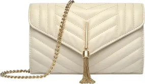 Chrysansmile Clutch Purses for Women Genuine Leather Crossbody Bags Fashion Quilted Womens Handbags with Chain