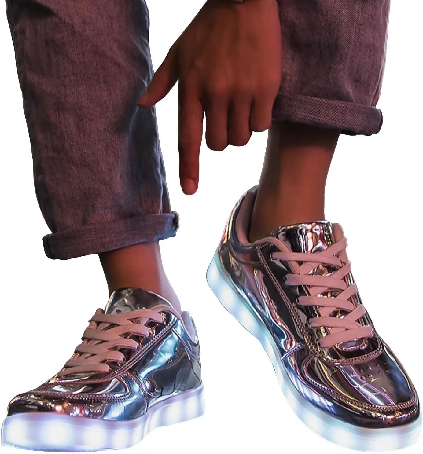 Comfortable Shoes Student Shoes Thick Soled Sports Shoes Fashionable Light Shoes USB Rechargeable Skate Sports