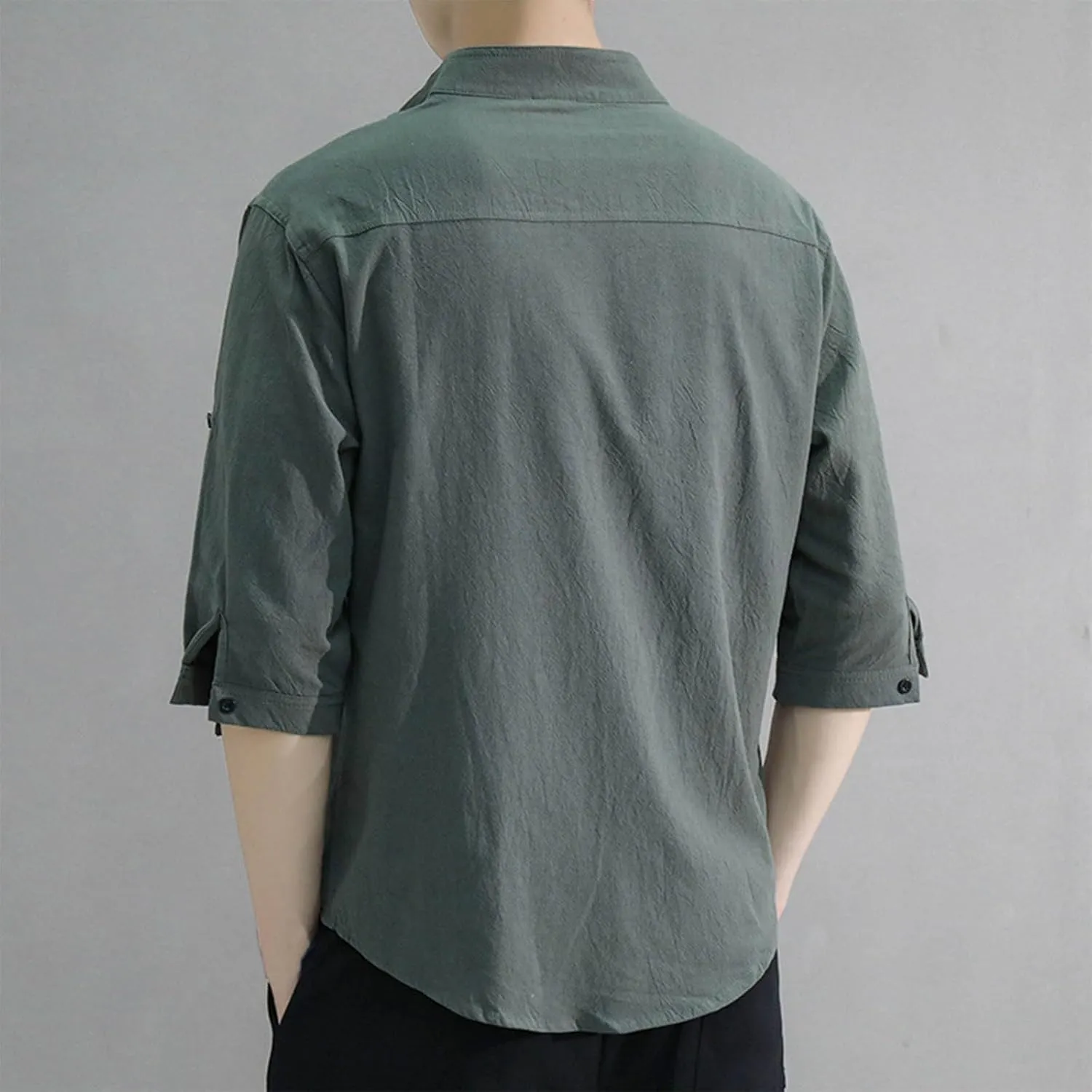 Cotton Linen Shirts for Men Big and Tall Button Down Shirts Lightweight Casual Short Sleeve Beach Hawaiian Shirt Tops