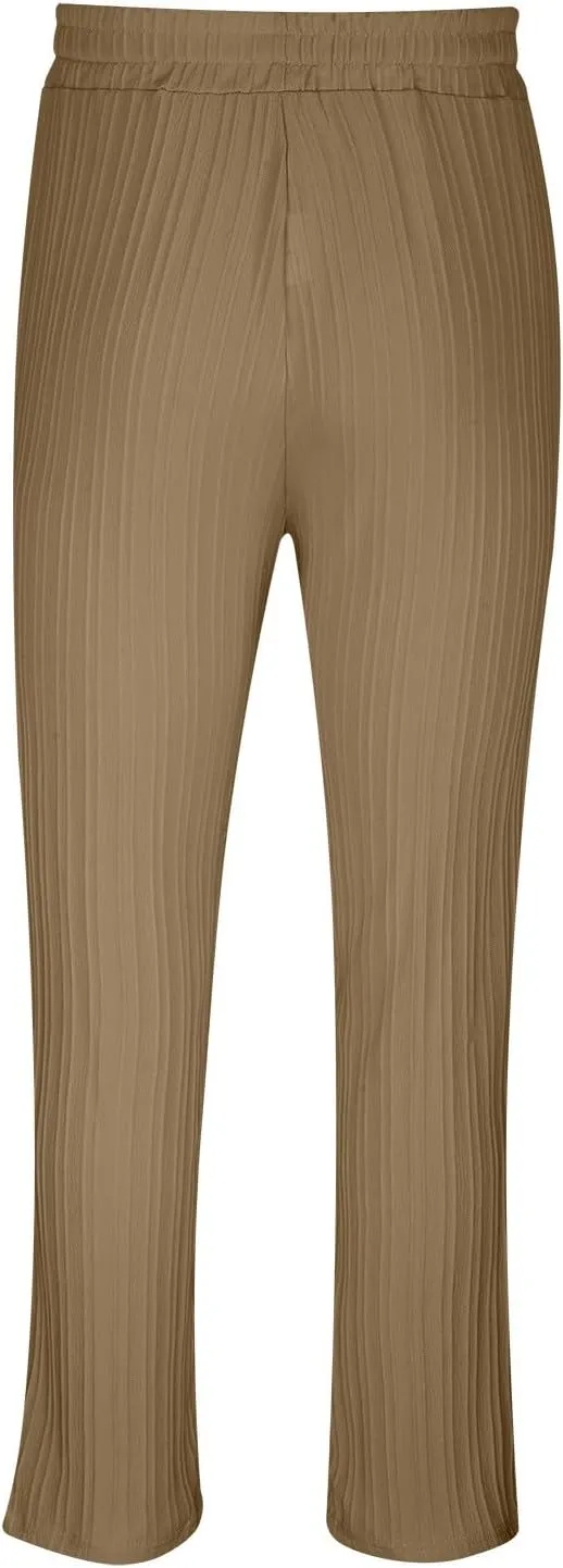 Cotton Stripe Linen Pants Men Dressy Casual Trousers Slim Fit Lounge Pants Trendy Tapered Pants Breathable Pants