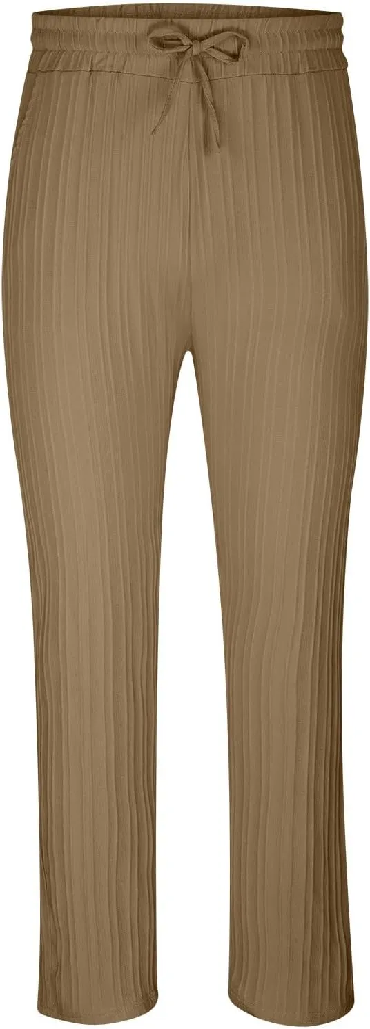 Cotton Stripe Linen Pants Men Dressy Casual Trousers Slim Fit Lounge Pants Trendy Tapered Pants Breathable Pants